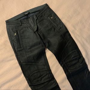 BALMAIN waxed long jeans